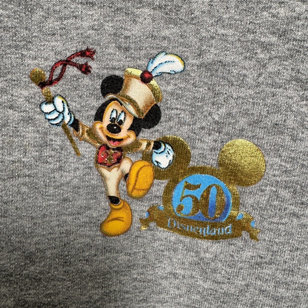 Vintage Disneyland Resort Hoodie Mens Small Gray 50th Anniversary Mickey Graphic - Picture 4 of 11